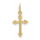 14k-polished-small-budded-cross-charm-SolomonJeweler-Wichita-KS-CustomJewelry