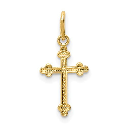 14k-polished-small-budded-cross-charm-SolomonJeweler-Wichita-KS-CustomJewelry