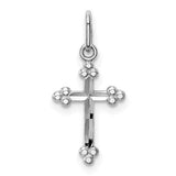 14k-white-gold-polished-d-c-small-budded-cross-charm-SolomonJeweler-Wichita-KS-CustomJewelry