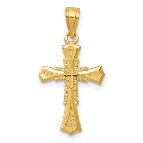 14k-diamond-cut-cross-pendant-SolomonJeweler-Wichita-KS-CustomJewelry