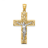 14k-two-tone-satin-polished-d-c-crucifix-w-vines-pendant-SolomonJeweler-Wichita-KS-CustomJewelry