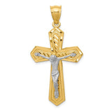 14k-two-tone-diamond-cut-passion-crucifix-pendant-SolomonJeweler-Wichita-KS-CustomJewelry