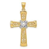 14k-w-rhodium-diamond-cut-filigree-cross-pendant-SolomonJeweler-Wichita-KS-CustomJewelry