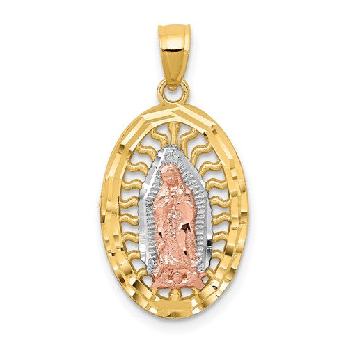 14k-two-tone-w-white-rhodium-d-c-lady-of-guadalupe-charm-SolomonJeweler-Wichita-KS-CustomJewelry