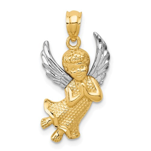 14k-w-rhodium-diamond-cut-praying-angel-pendant-SolomonJeweler-Wichita-KS-CustomJewelry