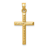 14k-hollow-diamond-cut-cross-pendant-SolomonJeweler-Wichita-KS-CustomJewelry