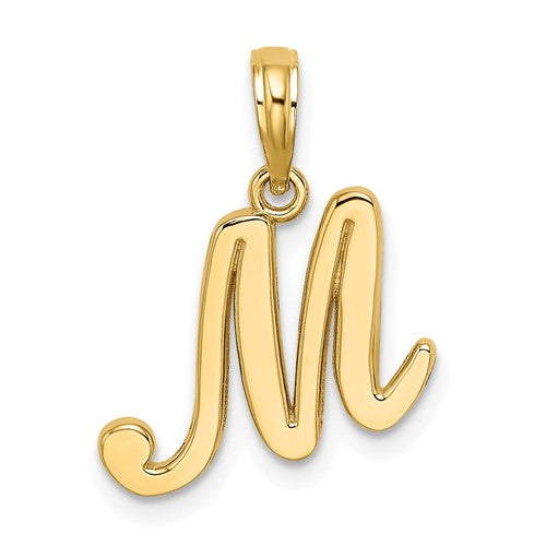 14ky-script-letter-m-initial-pendant-SolomonJeweler-Wichita-KS-CustomJewelry
