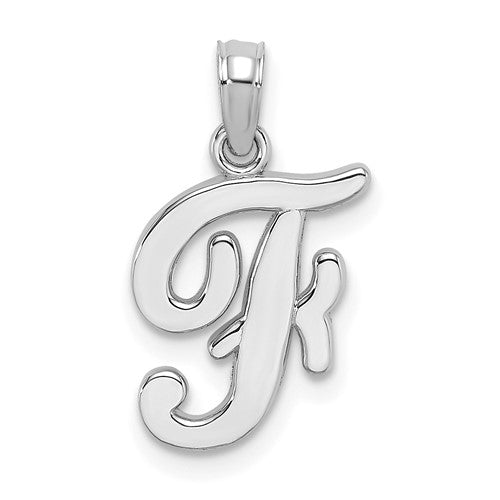 14kw-white-gold-script-letter-f-initial-pendant-SolomonJeweler-Wichita-KS-CustomJewelry