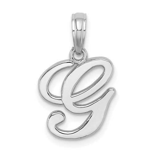 14kw-white-gold-script-letter-g-initial-pendant-SolomonJeweler-Wichita-KS-CustomJewelry