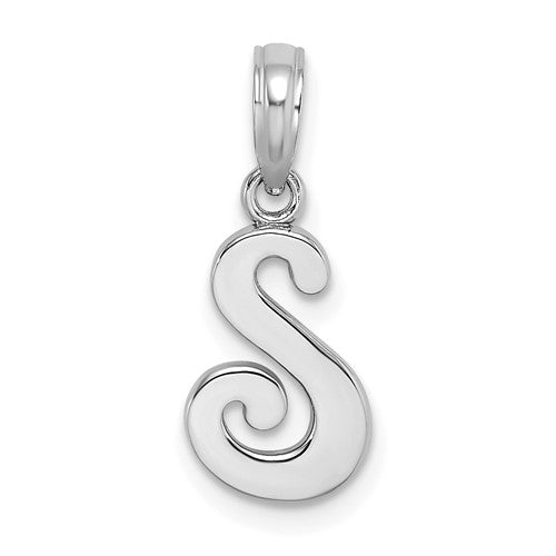 14kw-white-gold-script-letter-s-initial-pendant-SolomonJeweler-Wichita-KS-CustomJewelry