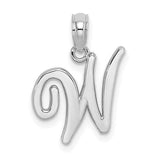 14kw-white-gold-script-letter-w-initial-pendant-SolomonJeweler-Wichita-KS-CustomJewelry
