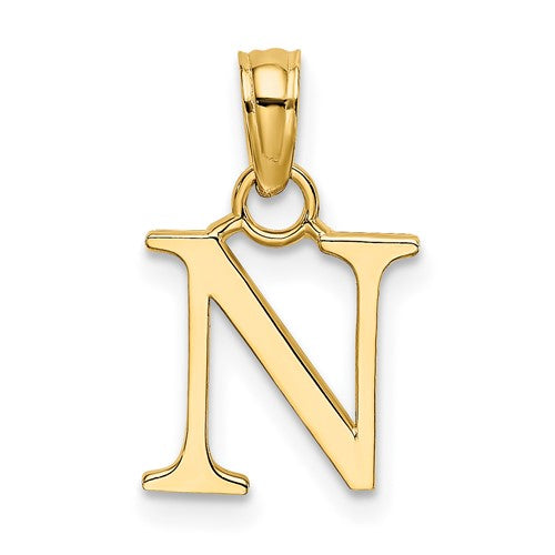 14k-polished-block-letter-n-initial-pendant-SolomonJeweler-Wichita-KS-CustomJewelry