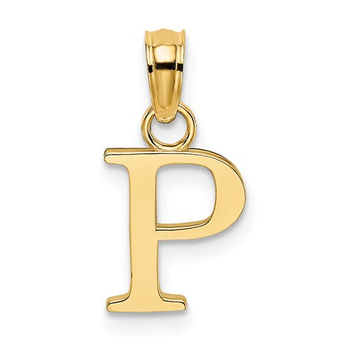 14k-polished-block-letter-p-initial-pendant-SolomonJeweler-Wichita-KS-CustomJewelry