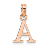 14k-rose-gold-polished-block-letter-a-initial-pendant-SolomonJeweler-Wichita-KS-CustomJewelry