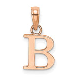14k-rose-gold-polished-block-letter-b-initial-pendant-SolomonJeweler-Wichita-KS-CustomJewelry