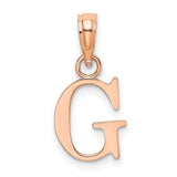 14k-rose-gold-polished-block-letter-g-initial-pendant-SolomonJeweler-Wichita-KS-CustomJewelry