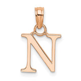 14k-rose-gold-polished-block-letter-n-initial-pendant-SolomonJeweler-Wichita-KS-CustomJewelry