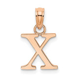 14k-rose-gold-polished-block-letter-x-initial-pendant-SolomonJeweler-Wichita-KS-CustomJewelry