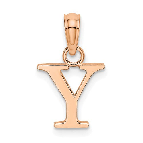 14k-rose-gold-polished-block-letter-y-initial-pendant-SolomonJeweler-Wichita-KS-CustomJewelry