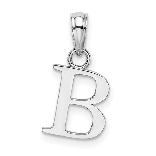 14kw-polished-block-letter-b-initial-pendant-SolomonJeweler-Wichita-KS-CustomJewelry