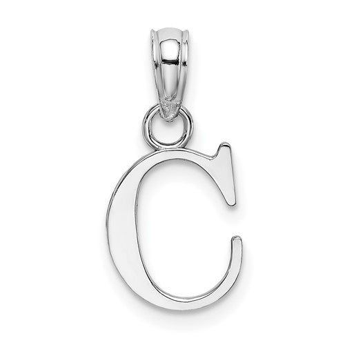14kw-polished-block-letter-c-initial-pendant-SolomonJeweler-Wichita-KS-CustomJewelry