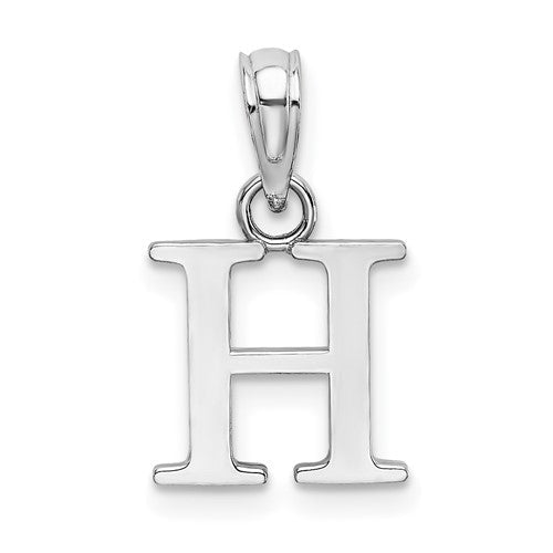 14k-white-gold-polished-block-letter-h-initial-pendant-SolomonJeweler-Wichita-KS-CustomJewelry