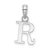 14k-white-gold-polished-block-letter-r-initial-pendant-SolomonJeweler-Wichita-KS-CustomJewelry