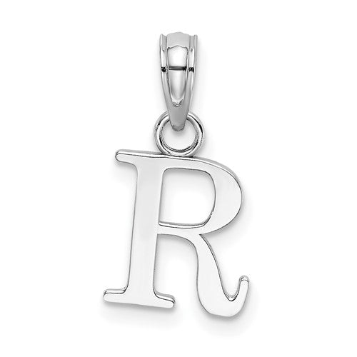 14k-white-gold-polished-block-letter-r-initial-pendant-SolomonJeweler-Wichita-KS-CustomJewelry