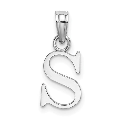 14k-white-gold-polished-block-letter-s-initial-pendant-SolomonJeweler-Wichita-KS-CustomJewelry