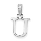 14k-white-gold-polished-block-letter-u-initial-pendant-SolomonJeweler-Wichita-KS-CustomJewelry