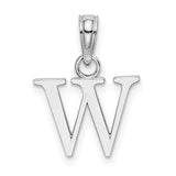 14k-white-gold-polished-block-letter-w-initial-pendant-SolomonJeweler-Wichita-KS-CustomJewelry