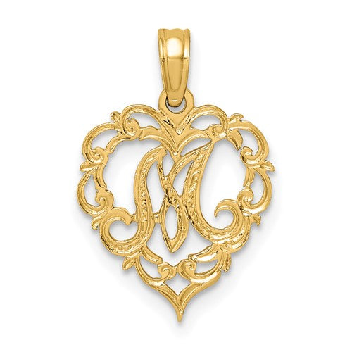 14ky-heart-script-letter-m-initial-charm-SolomonJeweler-Wichita-KS-CustomJewelry