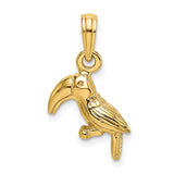 14k-3-d-textured-polished-toucan-bird-charm-SolomonJeweler-Wichita-KS-CustomJewelry