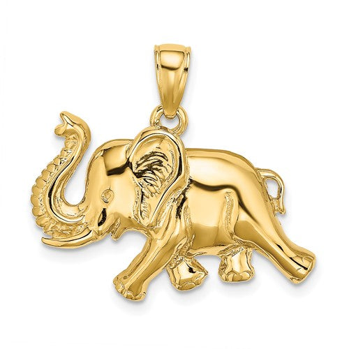 14k-2-d-elephant-running-w-raised-trunk-charm-SolomonJeweler-Wichita-KS-CustomJewelry