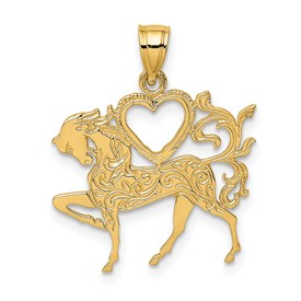 14k-textured-heart-and-horse-charm-SolomonJeweler-Wichita-KS-CustomJewelry