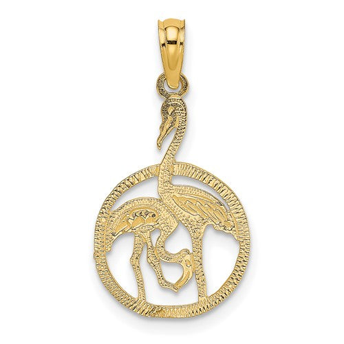 14k-flamingos-in-circle-charm-SolomonJeweler-Wichita-KS-CustomJewelry