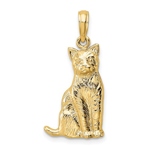 14k-textured-sitting-cat-charm-SolomonJeweler-Wichita-KS-CustomJewelry