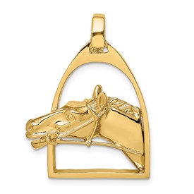 14k-polished-horse-head-in-stirrup-charm-SolomonJeweler-Wichita-KS-CustomJewelry