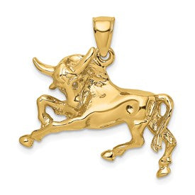 14k-polished-raging-bull-with-horns-charm-SolomonJeweler-Wichita-KS-CustomJewelry
