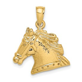 14k-textured-horse-head-charm-SolomonJeweler-Wichita-KS-CustomJewelry