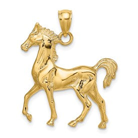 14k-3-d-polished-horse-charm-SolomonJeweler-Wichita-KS-CustomJewelry