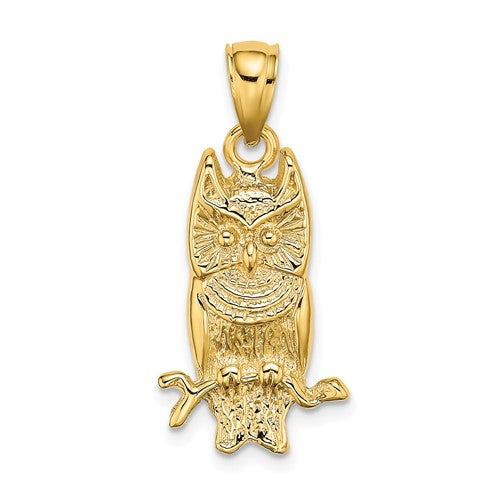 14k-textured-owl-charm-SolomonJeweler-Wichita-KS-CustomJewelry