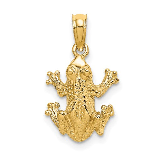 14k-2-d-textured-top-view-frog-charm-SolomonJeweler-Wichita-KS-CustomJewelry