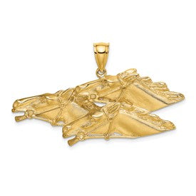 14k-triple-horse-head-charm-SolomonJeweler-Wichita-KS-CustomJewelry
