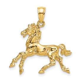 14k-3-d-horse-trotting-charm-SolomonJeweler-Wichita-KS-CustomJewelry