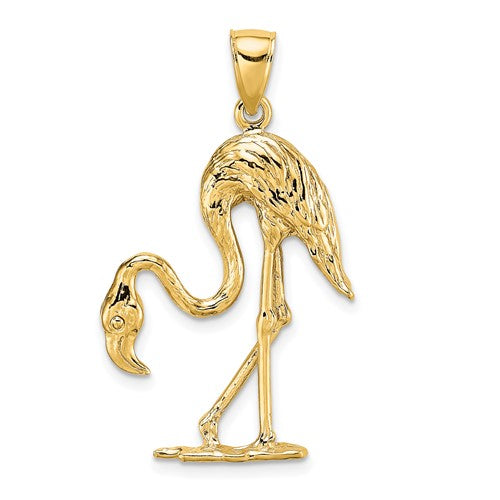14k-3-d-textured-flamingo-charm-SolomonJeweler-Wichita-KS-CustomJewelry