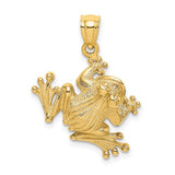 14K gold frog sitting charm pendant, detailed jewelry piece from Solomon Jewelers in the Gold Pendants & Charms collection.