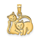 14k-3-d-polished-two-kittens-charm-SolomonJeweler-Wichita-KS-CustomJewelry