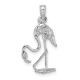 14k-white-gold-3-d-textured-flamingo-charm-SolomonJeweler-Wichita-KS-CustomJewelry