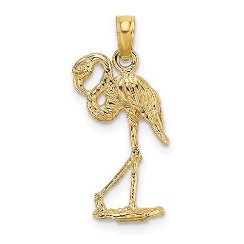 14k-3-d-flamingo-w-head-up-charm-SolomonJeweler-Wichita-KS-CustomJewelry
